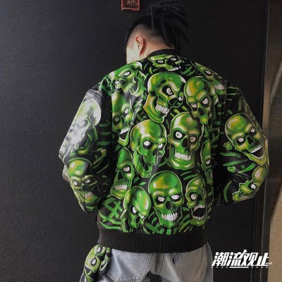 supreme skull leather jacket